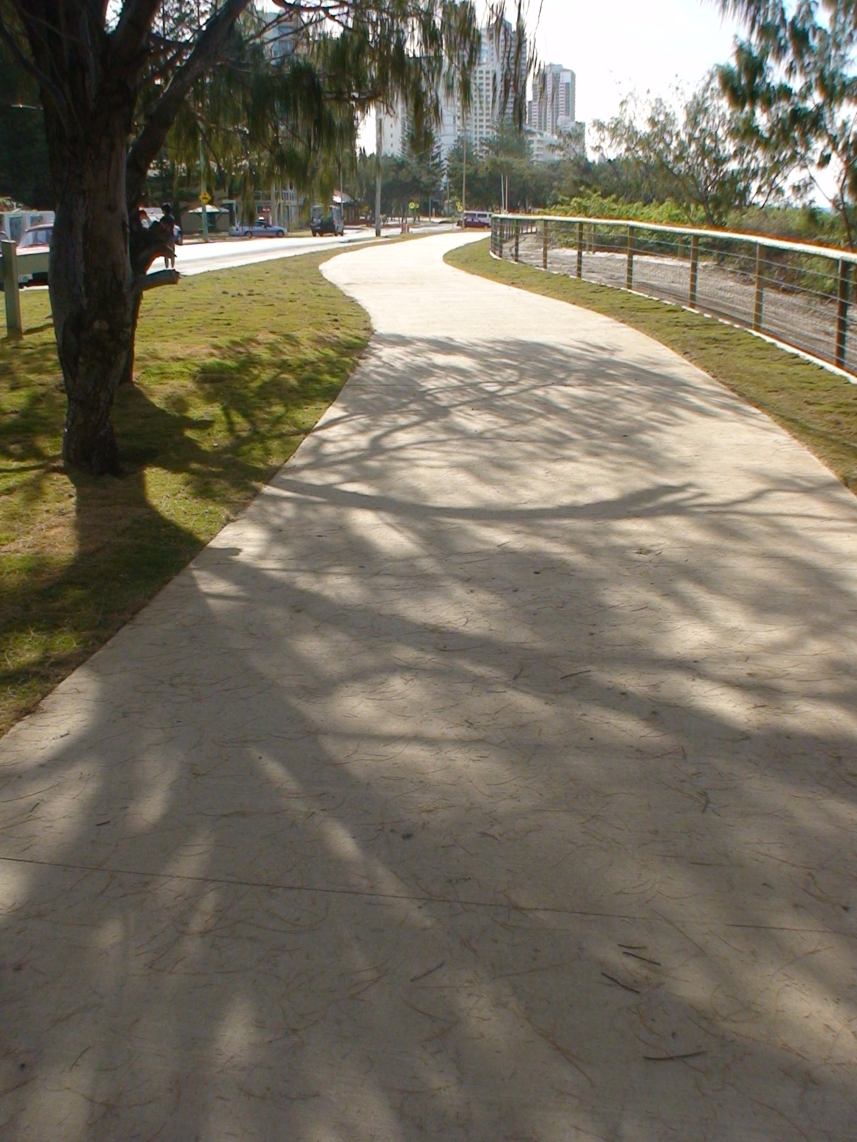 Curved concrete footpath Gold Coast public space