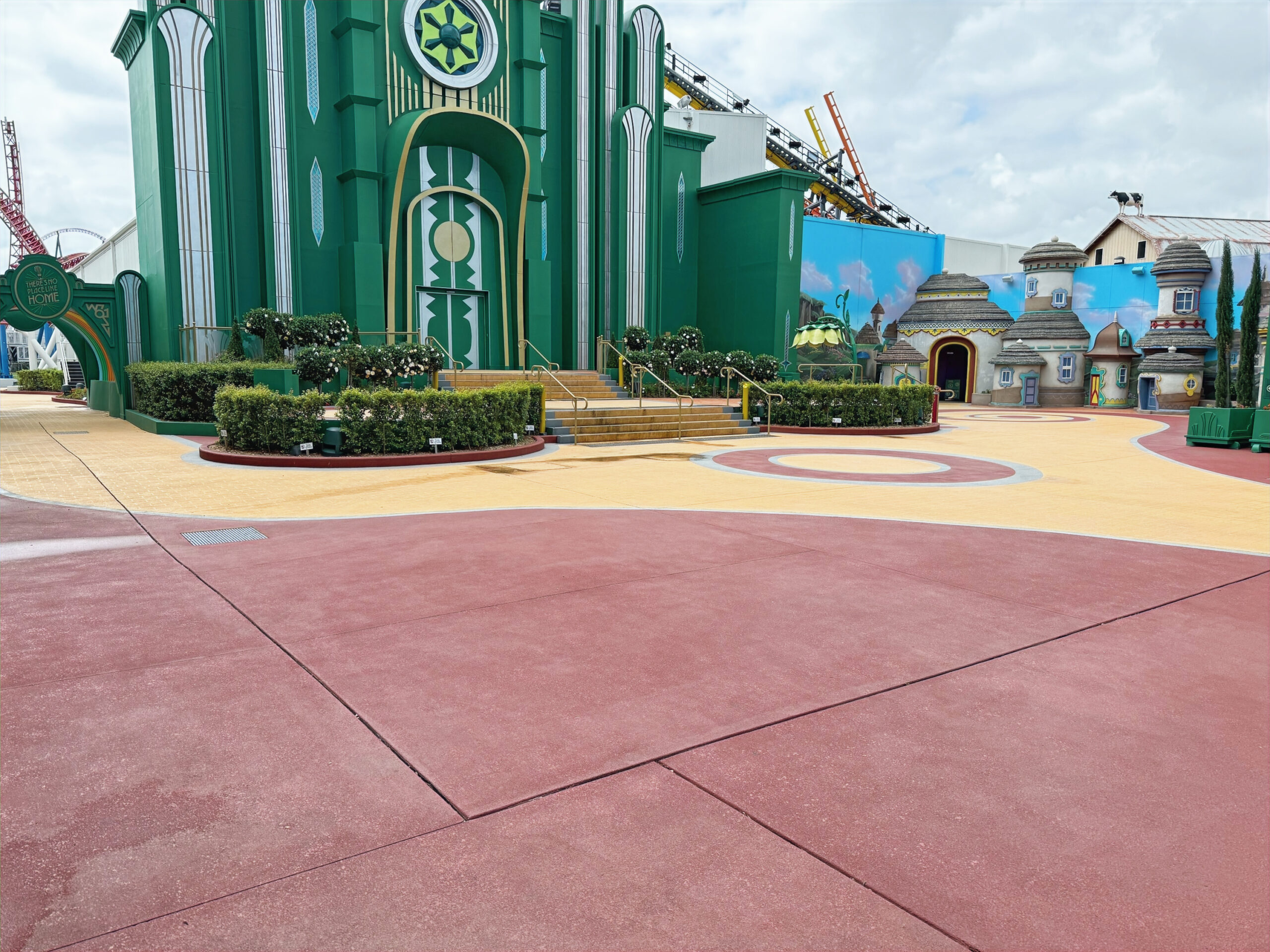 Theme park decorative concrete resurfacing Gold Coast