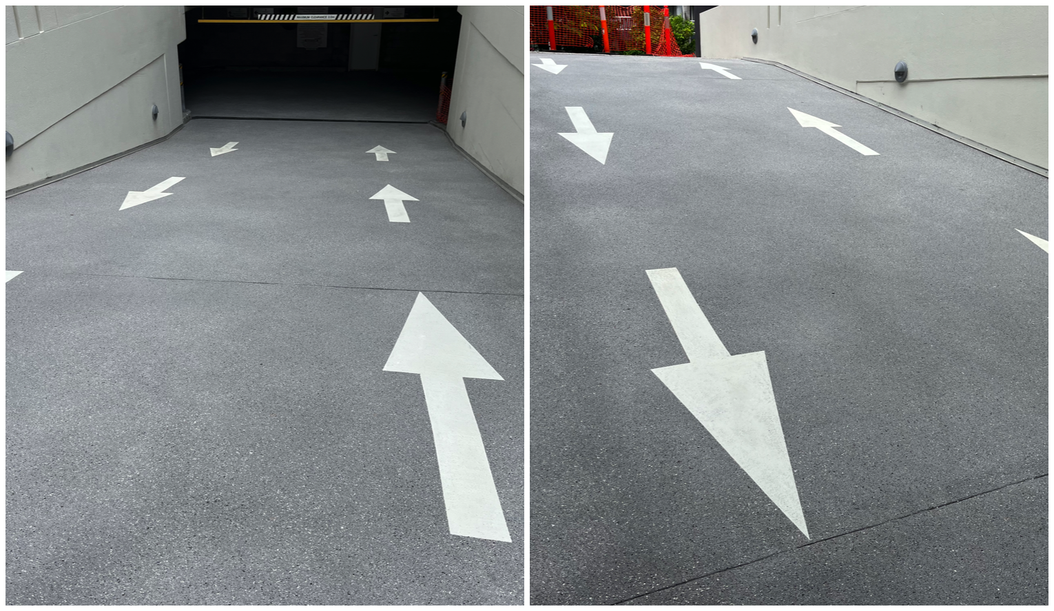 Commercial line marking on concrete surface Gold Coast