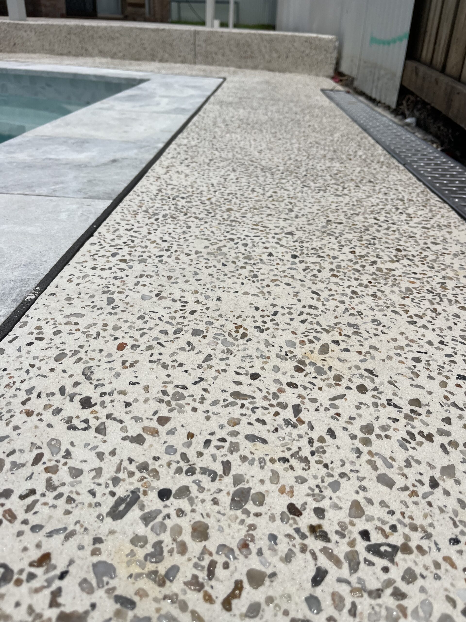 White Exposed Aggregate Concrete