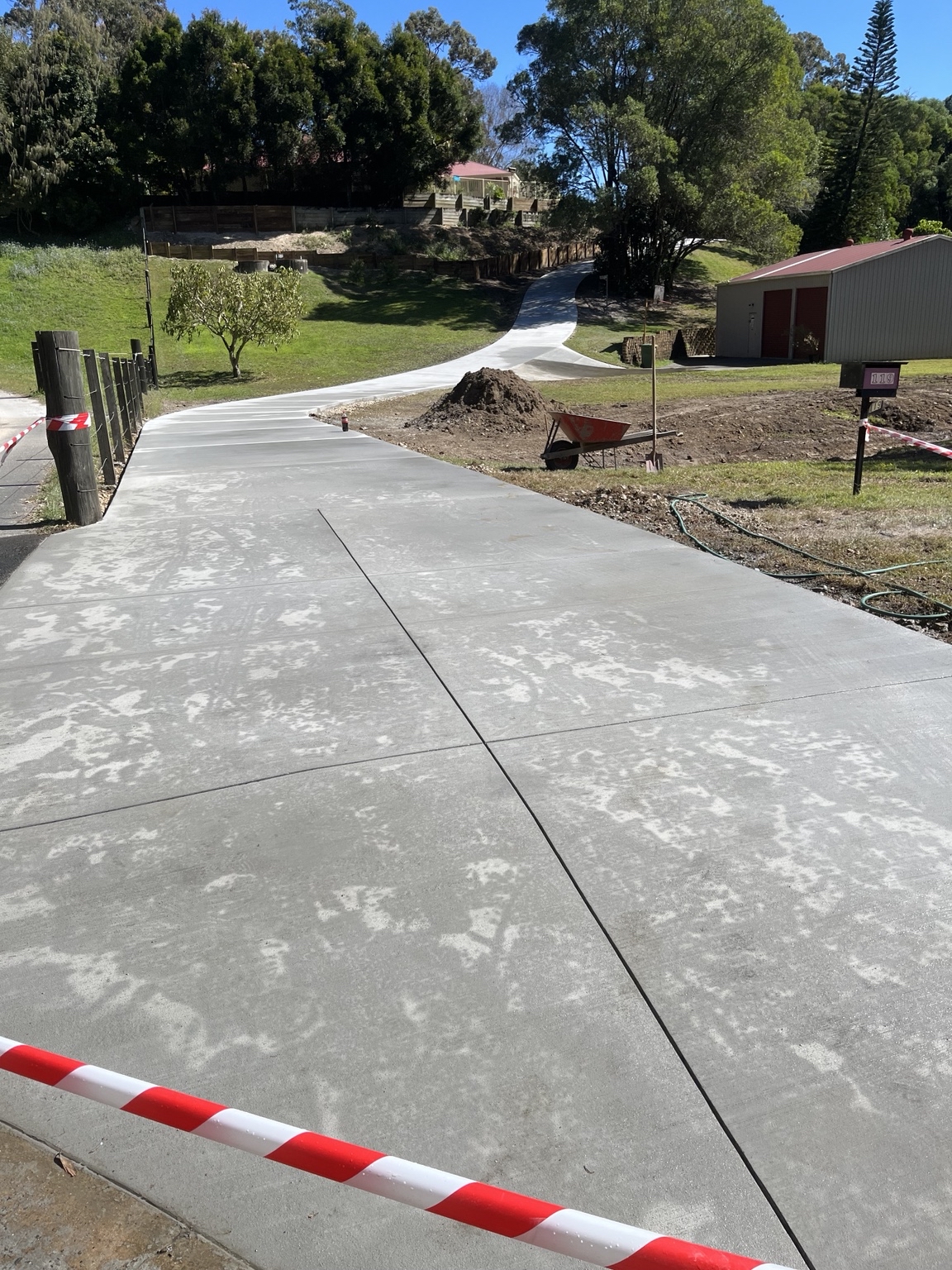 Extra large rural driveway with culvert drainage - OSM Concrete