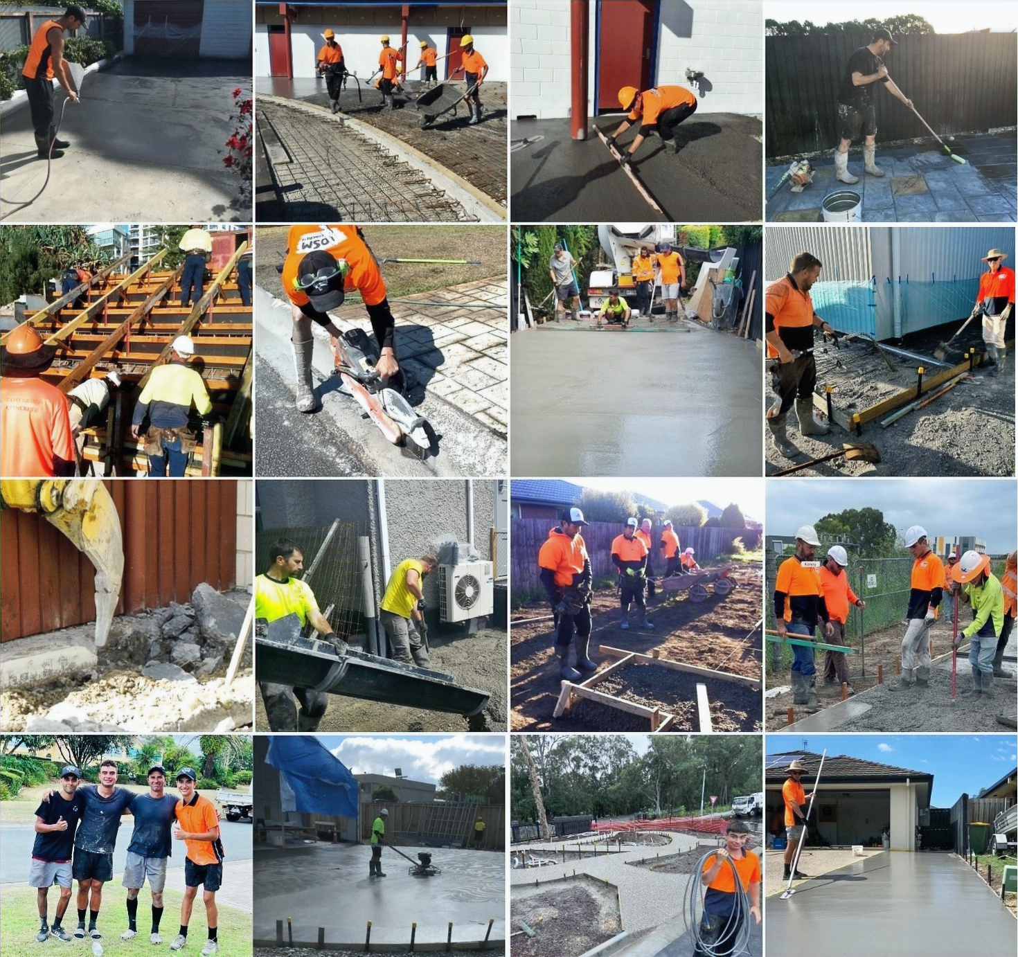 OSM Concrete project work collage Gold Coast