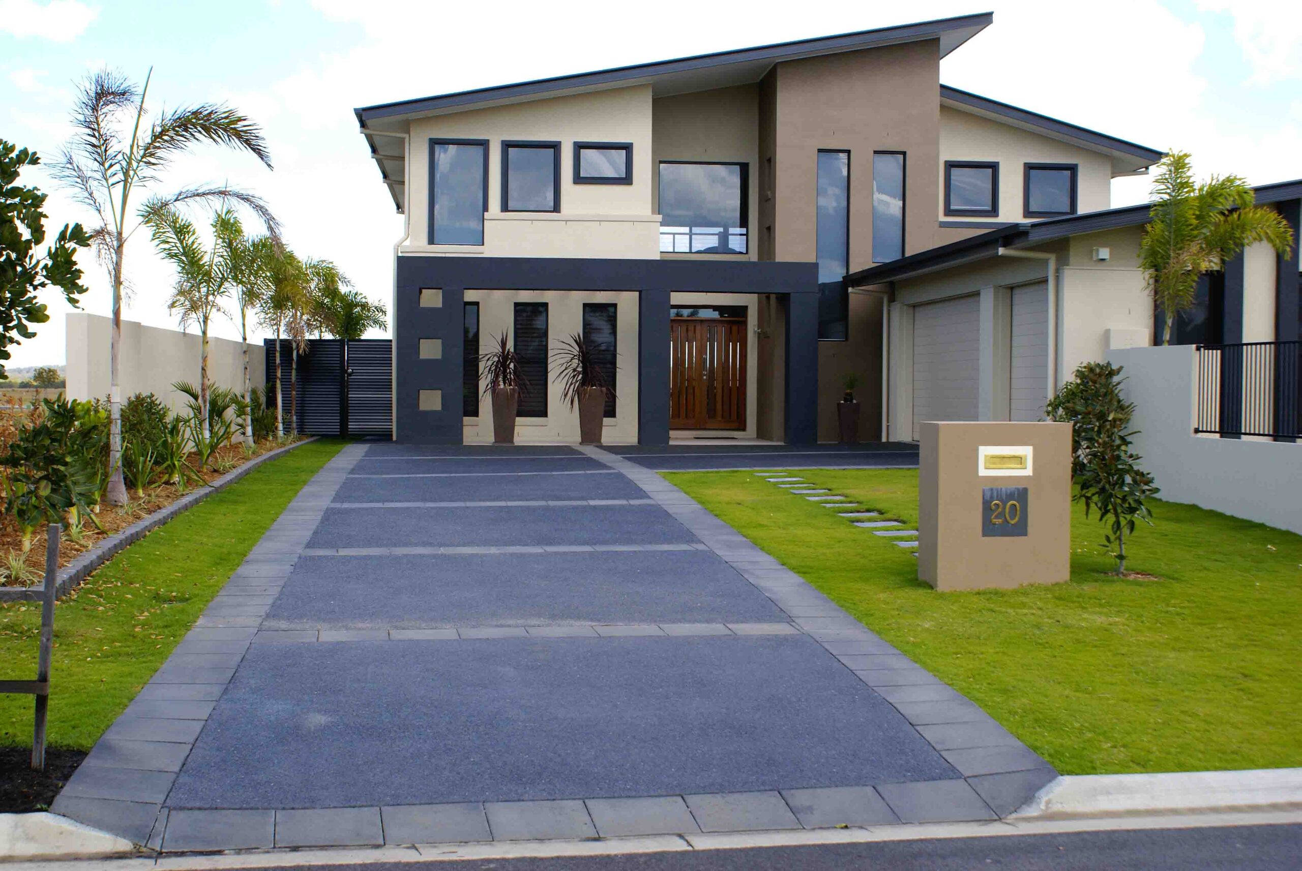 Large residential concrete driveway Gold Coast