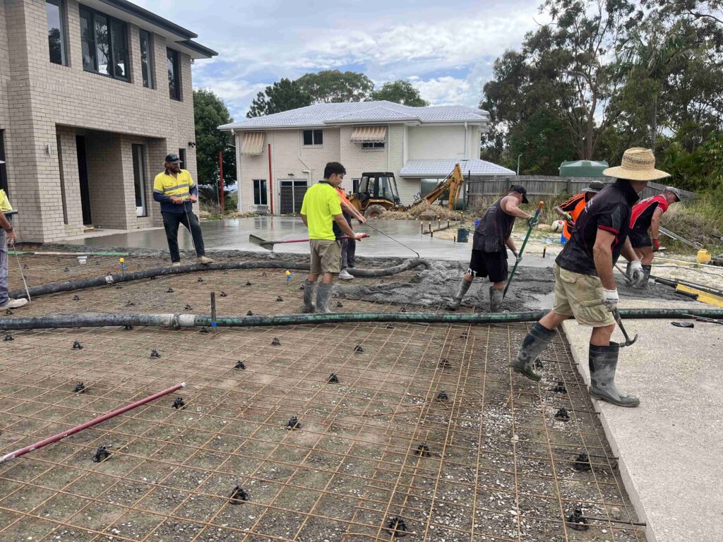 Residential concrete slab pour Gold Coast